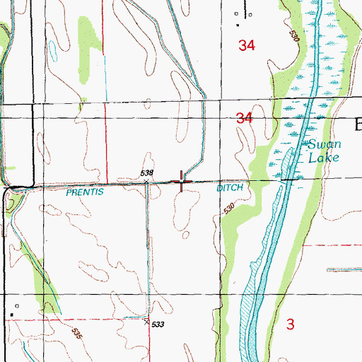 Topographic Map of Willow Slough, IL