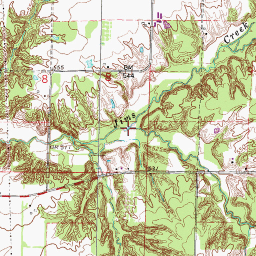 Topographic Map of Wills Creek, IL