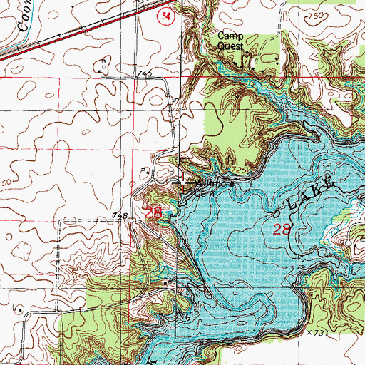 Topographic Map of Willmore Cemetery, IL