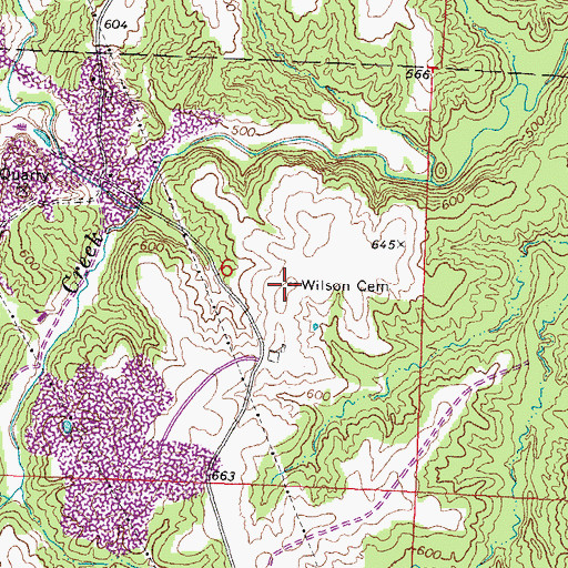 Topographic Map of Wilson Cemetery, IL