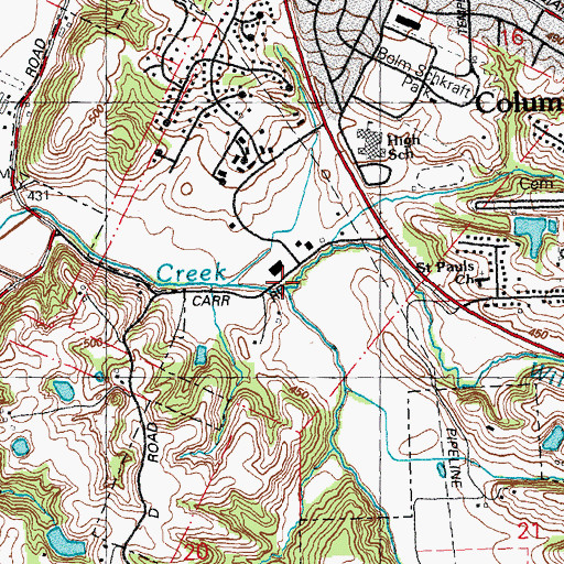 Topographic Map of Wilson Creek, IL
