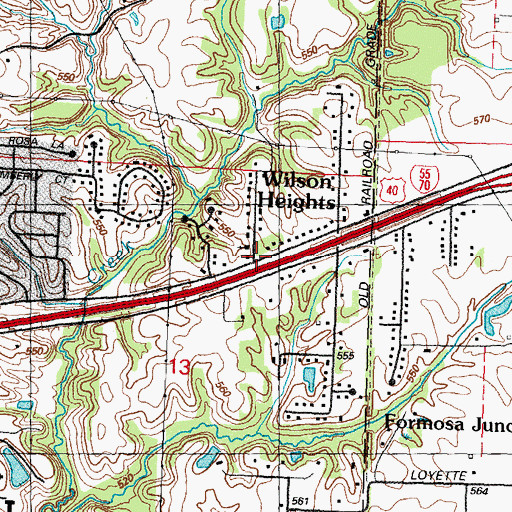 Topographic Map of Wilson Heights, IL