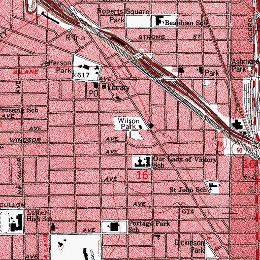 Topographic Map of Wilson Park, IL