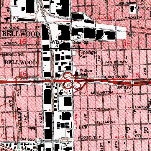 Topographic Map of Wilson Elementary School, IL