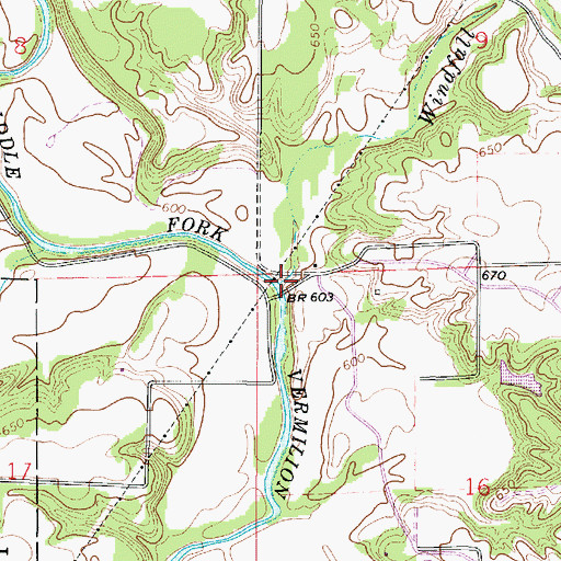 Topographic Map of Windfall Creek, IL