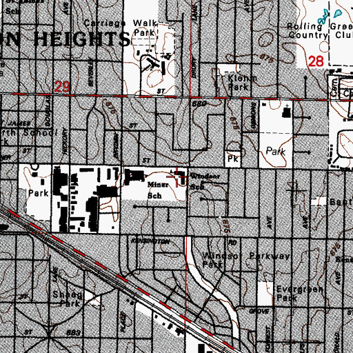 Topographic Map of Windsor Elementary School, IL