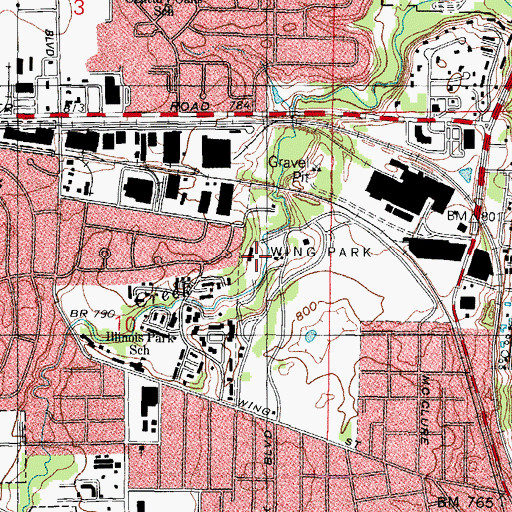 Topographic Map of Wing Park, IL