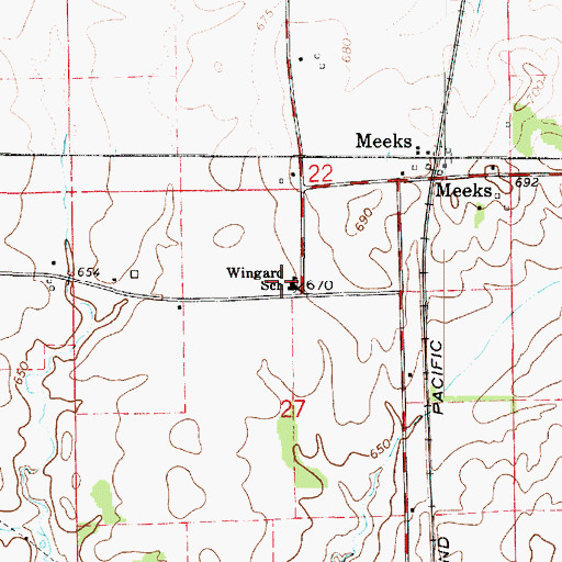 Topographic Map of Wingard School, IL