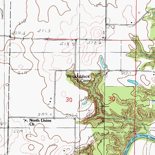 Topographic Map of Winkleblack School (historical), IL