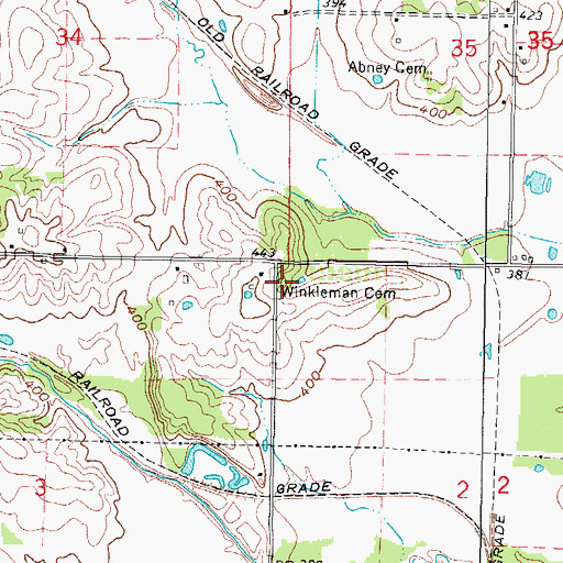 Topographic Map of Winkleman Cemetery, IL