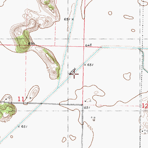 Topographic Map of Winnebago Ditch, IL