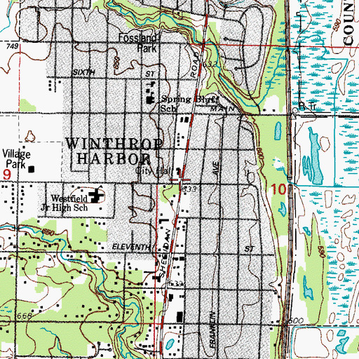 Topographic Map of Winthrop Harbor, IL