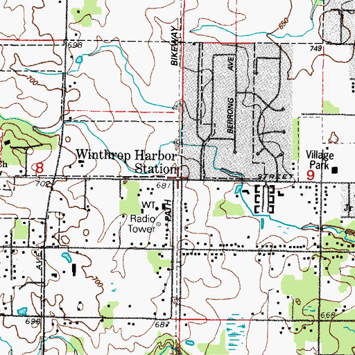 Topographic Map of Winthrop Harbor Station, IL
