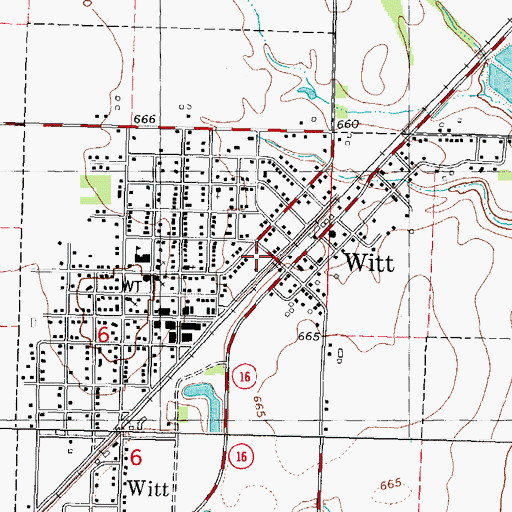 Topographic Map of Witt, IL