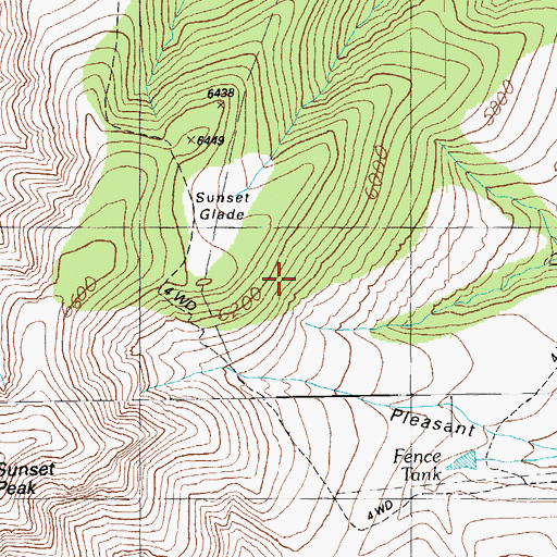Topographic Map of Fence Tank, AZ
