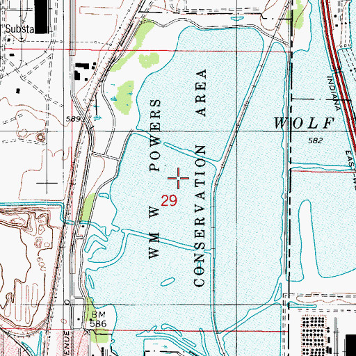 Topographic Map of Wm W Powers Conservation Area, IL