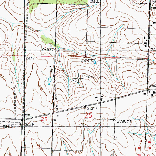 Topographic Map of Wolf Cemetery, IL