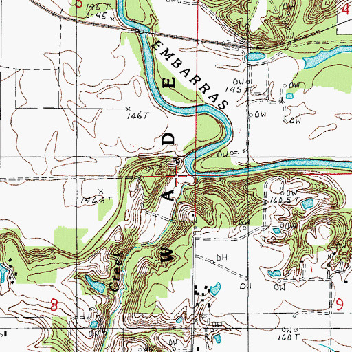 Topographic Map of Wolf Creek, IL