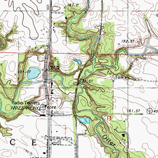 Topographic Map of Wolf Creek, IL