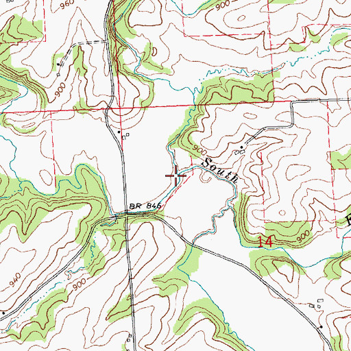 Topographic Map of Wolf Creek, IL
