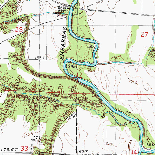 Topographic Map of Wolf Creek, IL