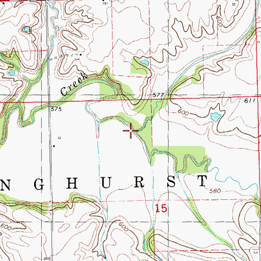 Topographic Map of Wolf Creek, IL