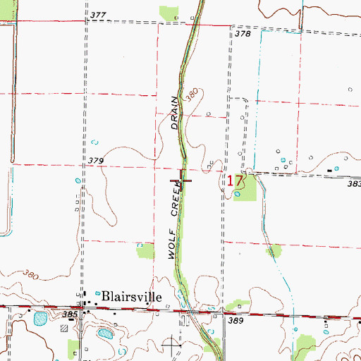 Topographic Map of Wolf Creek Drain, IL