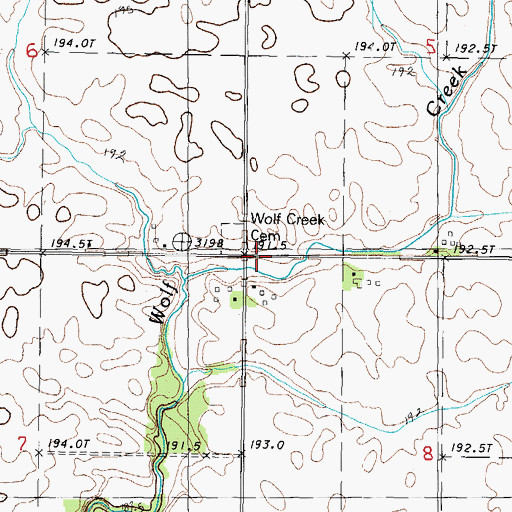 Topographic Map of Wolf Creek School (historical), IL