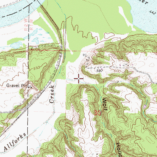 Topographic Map of Wolf Hollow, IL