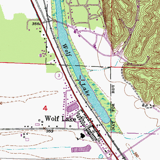 Topographic Map of Wolf Lake, IL