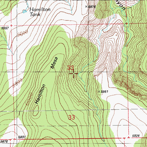 Topographic Map of Boulder Tank, AZ