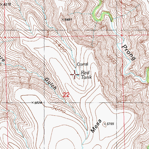 Topographic Map of Lightening Mesa Tank, AZ