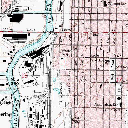 Topographic Map of Wolfe Park, IL
