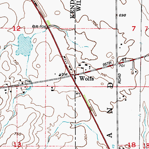 Topographic Map of Wolfs, IL