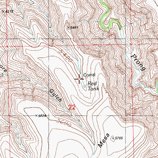 Topographic Map of Lightening Mesa Corral, AZ