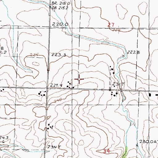 Topographic Map of Wood School (historical), IL