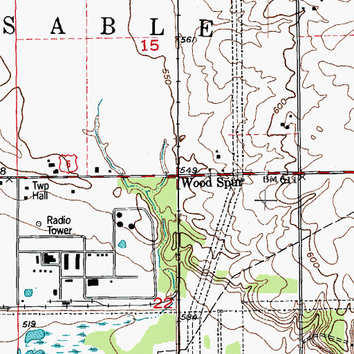 Topographic Map of Wood Spur, IL