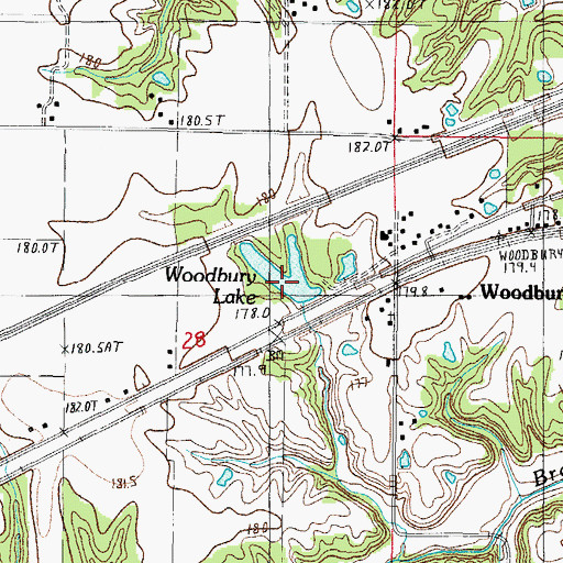 Topographic Map of Woodbury Lake, IL