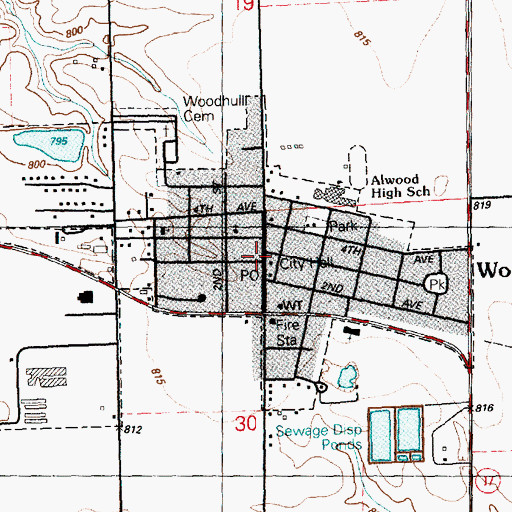 Topographic Map of Woodhull, IL