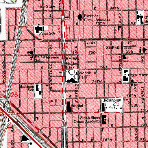 Topographic Map of Woodhull Park, IL