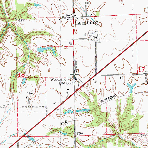 Topographic Map of Woodland Church of the Brethren, IL