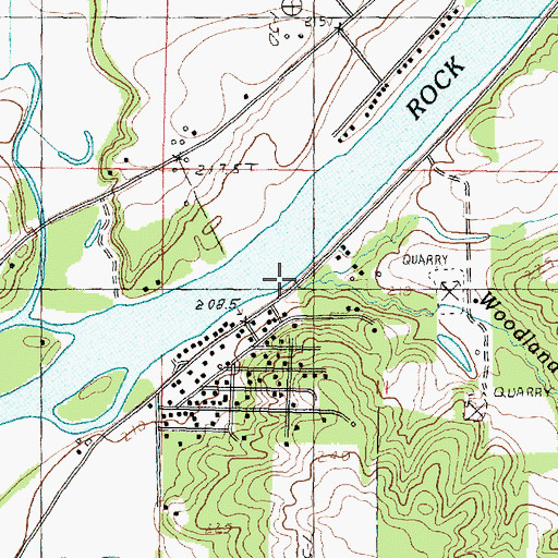 Topographic Map of Woodland Creek, IL