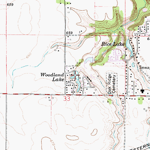 Topographic Map of Woodland Lake, IL