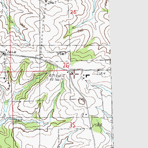 Topographic Map of Woodland School (historical), IL