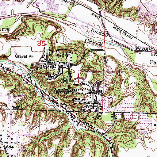 Topographic Map of Woodrow Wilson Elementary School, IL