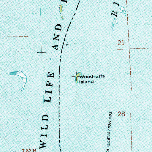 Topographic Map of Woodruffs Island, IL