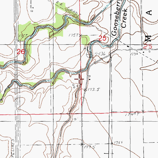 Topographic Map of Woods Run, IL