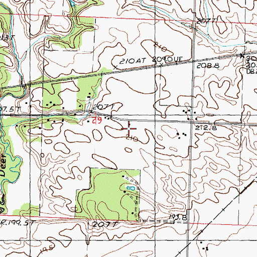 Topographic Map of Woodside School (historical), IL