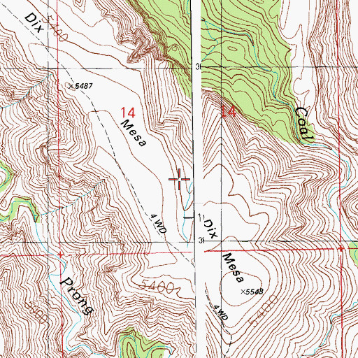 Topographic Map of Dix Mesa Tank, AZ