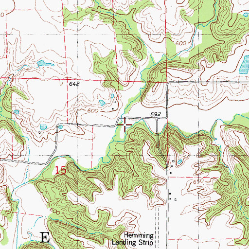 Topographic Map of Woodville Branch, IL